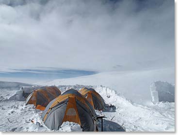 High Camp with the ability to capture strong winds at the high ridges