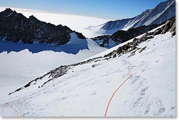 A view of fixed lines towards High Camp