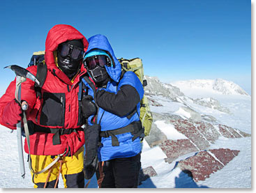 Success! The highest point on the continent of Antarctic, Mt. Vinson at 16, 067ft (4,897m).