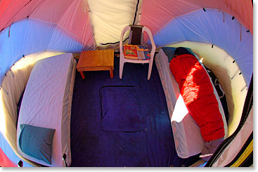 The cozy clams the teams sleep in at Union Glacier. (Photo Credit ALE)