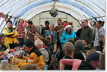 People from all parts of the world at Vinson Base Camp. (Photo Credit ALE)