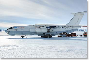 The Ilyushin on the Blue Ice runway