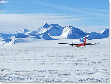 Twin Otter landing at Vinson Base