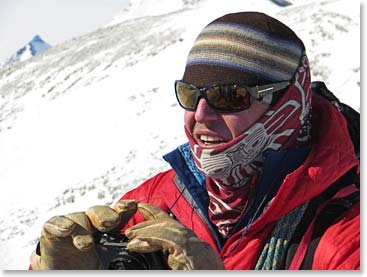 Todd takes a photo near the summit of Mt. Vinson