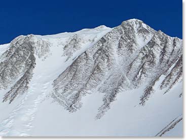 Our last view or Mt. Vinson just before we flew away from Vinson Base