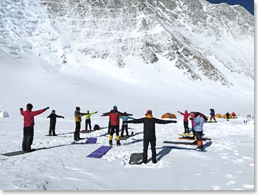 Yoga Class at 9,000 ft. (2,743 m) in Antarctica