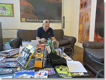 Neil taking it easy in the Park office while we waited for the application process to be completed.