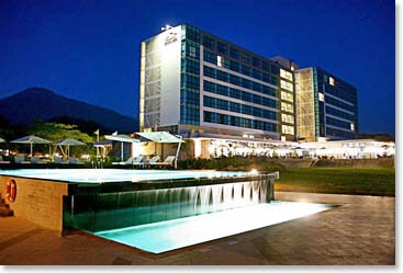 Mount Meru, our hotel in Arusha, great swimming pool. Perfect way to finish the day