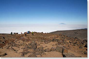 A peak of the mountain top in the sea of clouds