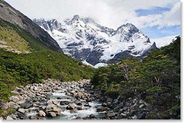 A mountain view on our trek towards Paine Grande