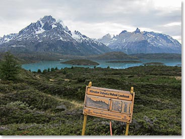 Pehoé Lookout, filled with green, glacier waters
