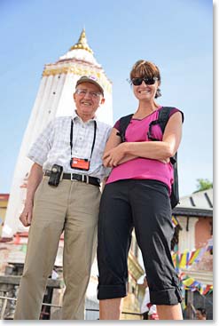 Howard and Joanne at Swayambunath in the early morning