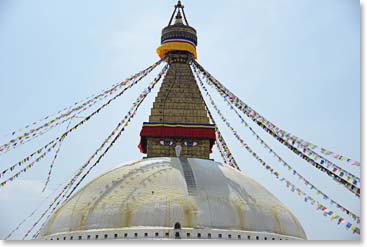 Our last stop on our morning tour was Boudanath, the largest Buddhist Stupa in this part of Asia and a cultural and religious center for Sherpas.