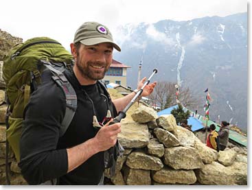 In Namche, Steve eyed an ice climb. Everest is ahead of us, but we are awed by everything around us for now.   What a place!