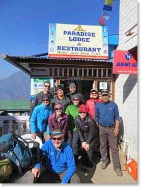 Bright and early Wednesday morning, the team ready to leave Paradise lodge and begin our journey by foot.