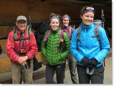 Howard, Katie, Cassidy and Jo outside Khumjung monastery