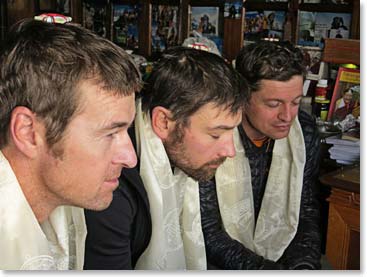The climbers got a special blessing from Lama Geshe.