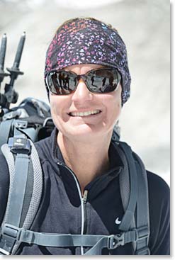 Joanne Howes enjoys a day in the sunshine and snow