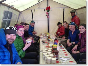 Our first lunch at base camp