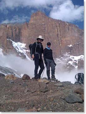Matt and Patty beneath Kilimanjaro’s Great Breach 