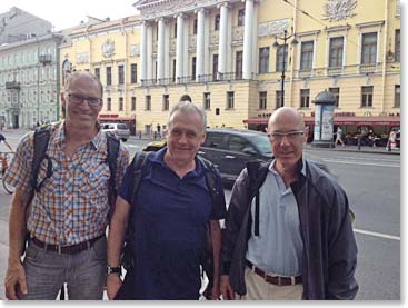 Rob, Charles and Gordon arrive in Saint Petersburg.