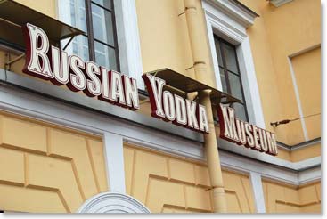 Outside the famous Russian Vodka Museum