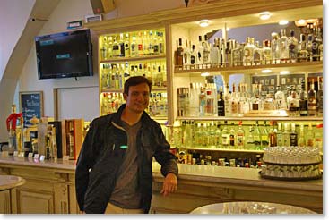 Rafael enjoying the Vodka collection; what a collection!