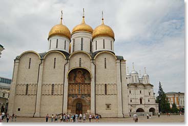 The Cathedral of the Dormition, also known as the Cathedral of Assumption; many important coronations, weddings and important ceremonies of the Tsar’s were held here. It is also the burial place for many important Russian figures of the Orthodox Church.