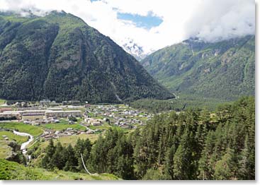 Our trail took us high above the small farming village of Elbrus.