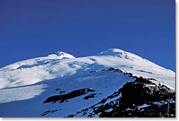 The twin summits of Elbrus in perfect weather