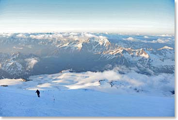 Moving high above the Caucasus is spectacular.