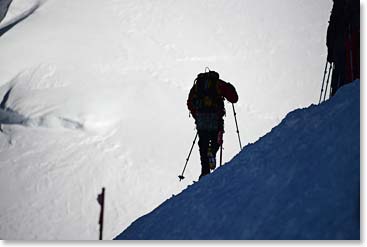 Approaching the Saddle at 5,300 meters.