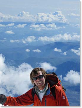 Vladimir Kopylov’s smile shows how much he still loves being high on Elbrus even though he has made more than 140 ascents of the mountain.