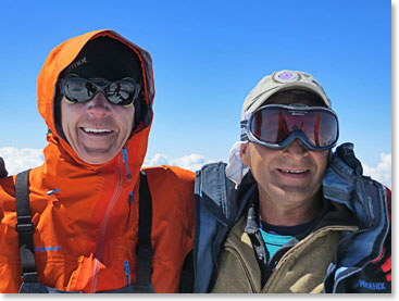 Terri and Vladimir on top of Elbrus