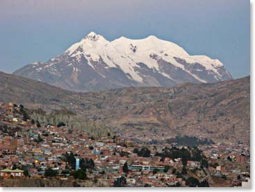 La Paz, Bolivia, the highest major city in the world, 12,500 feet