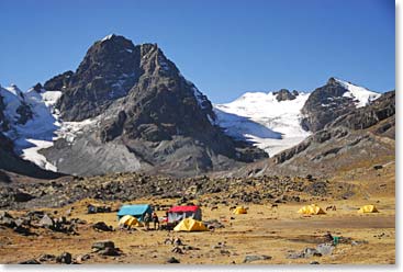 Condoriri Base Camp before the snow