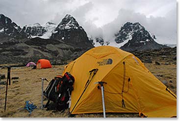 The clouds roll in to camp.