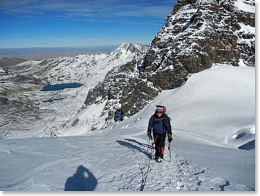 Joe on his successful climb of Pequeno Alpamayo. Great job Joe!