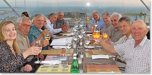 The team enjoying their first meal together in Turkey