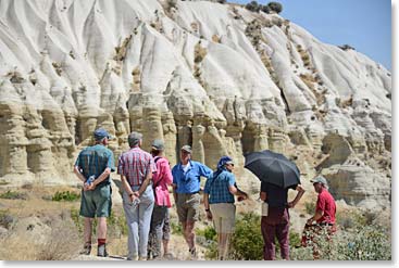 A quick stop to listen to our guide’s explanation about the rock formations before descending to the bottom of the valley.