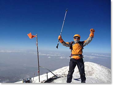 Jan-Kees Eisenloeffel on the windy summit