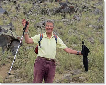 Evert Broekers and his trademark umbrella