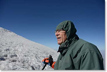 Evert Broekers almost on the summit