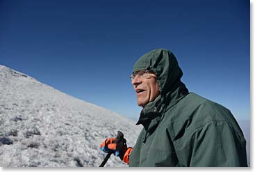 Evert Broekers almost on the summit