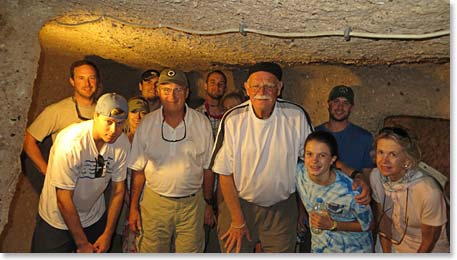 Group photo in the underground city. The group got to see how the Kaymakly built these mysterious underground dwellings.