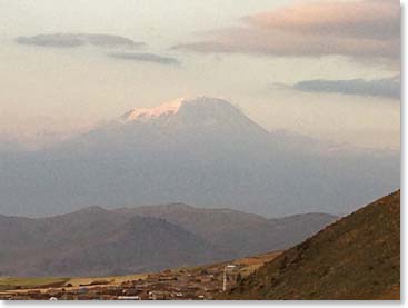 Toward the end of our day as we approached Dogubeyazit we saw the first view of our goal; Mount Ararat.