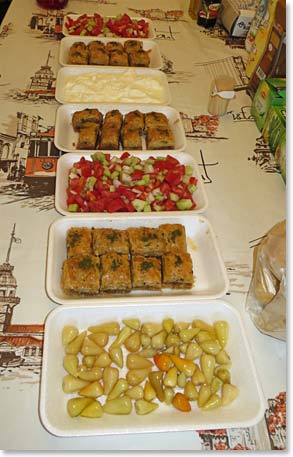 When we arrived at Camp I, after hours of hiking, Mehmet had snacks waiting for us in the dining tent.