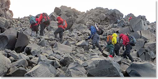 This was the type of terrain we climbed through for much of the morning. The first two hours we were in complete darkness.