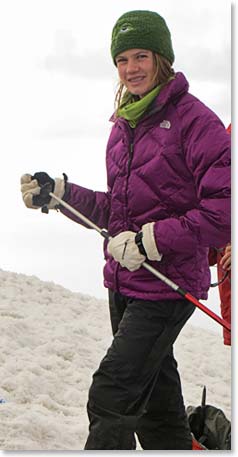 Mathes at the Icecap, preparing to climb further