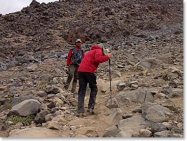 Jake walked backwards all the way from High Camp to Camp I.